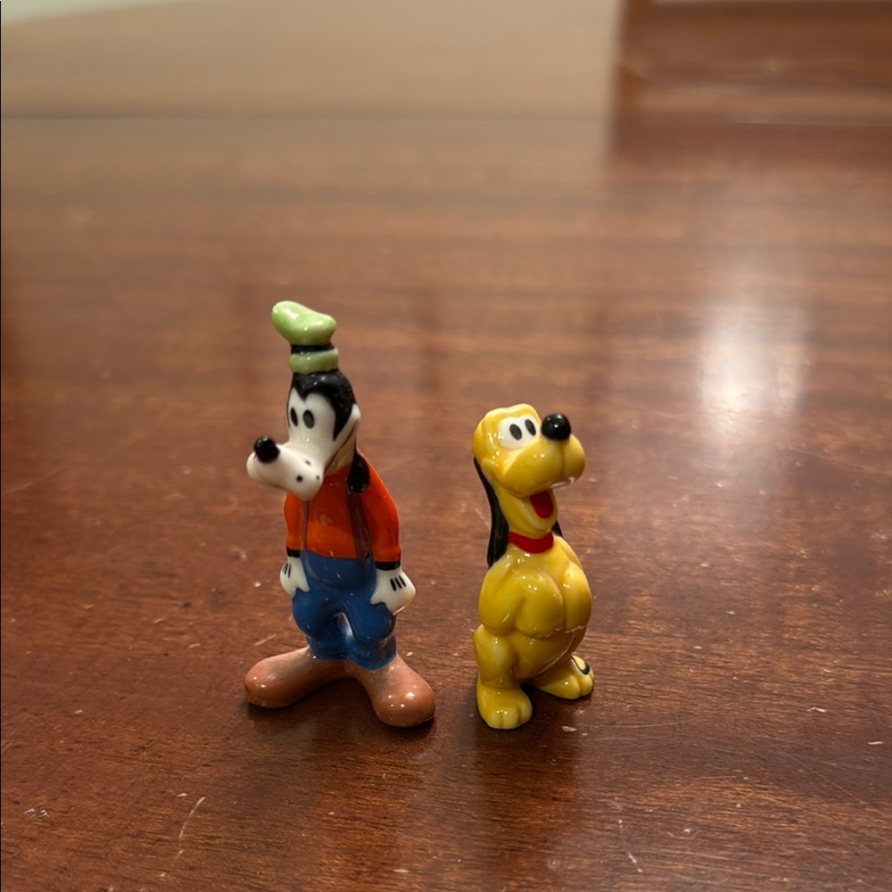3/$30 Goofy and Pluto Bone China Figurines
